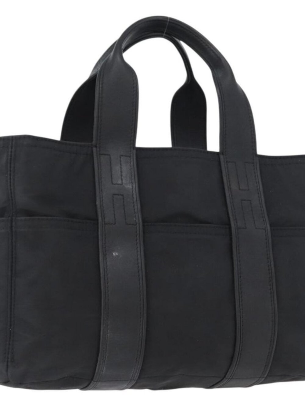 HERMES Acape Luco PM Hand Bag Nylon Black Auth bs33535